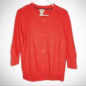 🙃L.L Bean Womens Medium Orange Cardigan Sweater